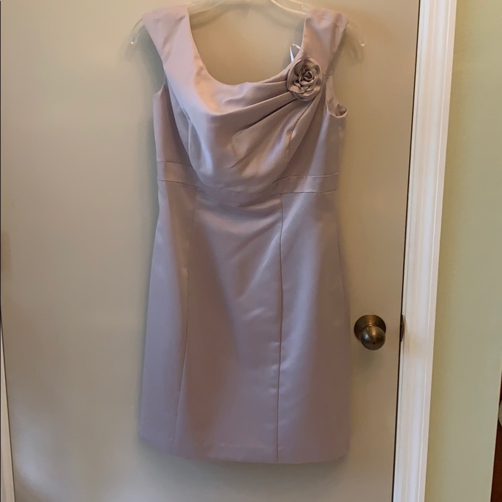 Mocha short fitted semi-formal satin dress size 12